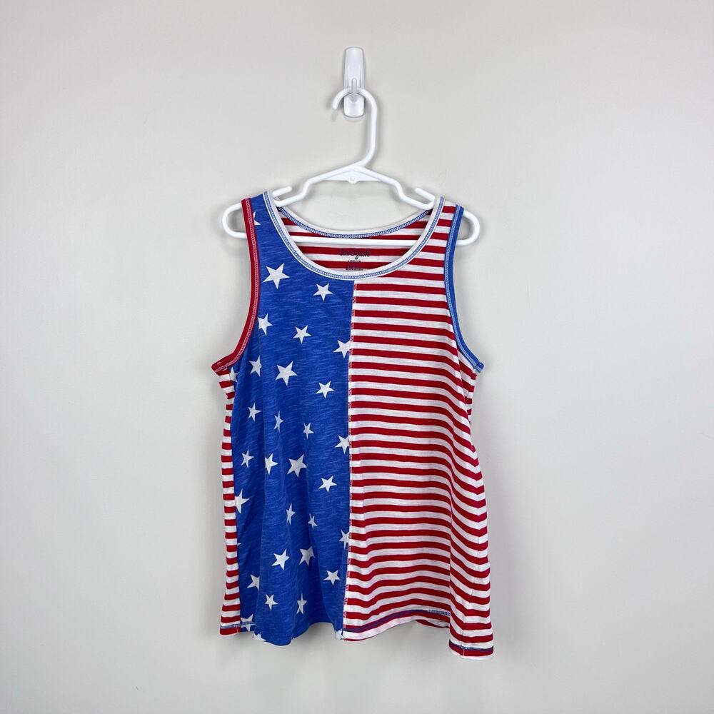 Cat & Jack Stars and Stripes Tank Top Large 10-12